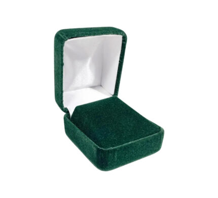 Forest Green Velour Stud Earring Box #10014S